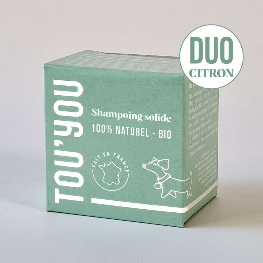 Duo shampoings solides pour chien Citron Romarin